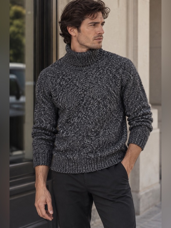 Express Other - Express Marled Charcoal Turtleneck Sweater Sz M